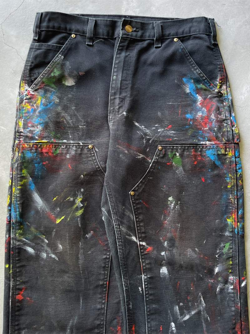 Painted Black Carhartt Double Knees - 90s/00s - 32"