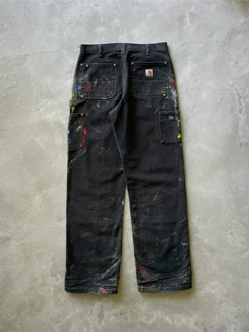 Painted Black Carhartt Double Knees - 90s/00s - 32"