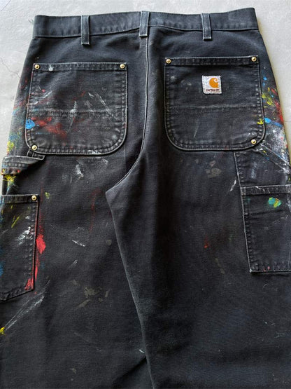 Painted Black Carhartt Double Knees - 90s/00s - 32"