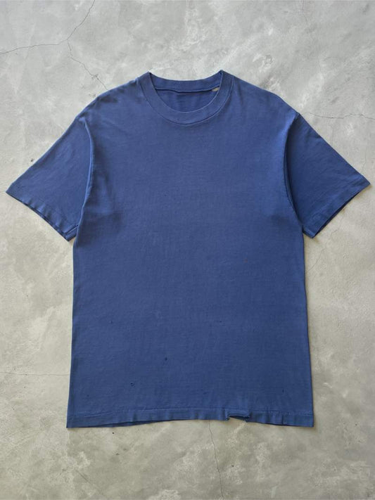 Navy Blue Blank T-Shirt - 80s - L/XL