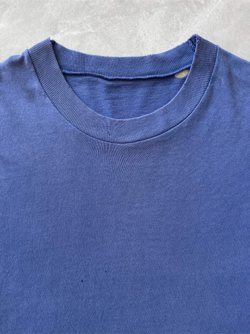 Navy Blue Blank T-Shirt - 80s - L/XL