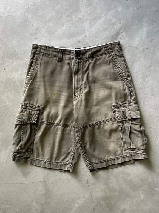 Sun Faded Green/Brown Cargo Shorts - 00s - 34"