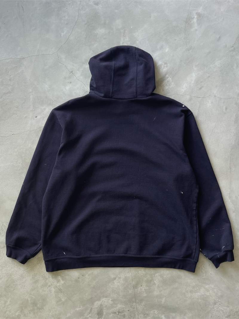 Navy Blue Painted Carhartt Hoodie - 90s/00s - XL/XXL