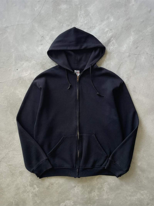 Black Russell Athletic Zip-Up Hoodie - 00s - M