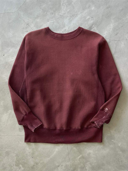 Sun Faded Maroon Champion Reverse Weave Sweatshirt - 80s/90s - L