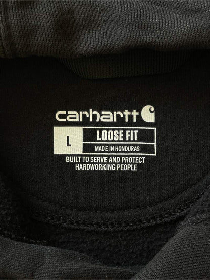 Black Distressed Carhartt Hoodie - 00s - L