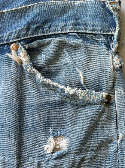 Schizophrenic Repaired J.C. Penney Ranch Craft Denim Jeans - 60s - 36"