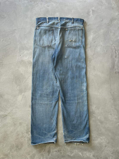 Schizophrenic Repaired J.C. Penney Ranch Craft Denim Jeans - 60s - 36"