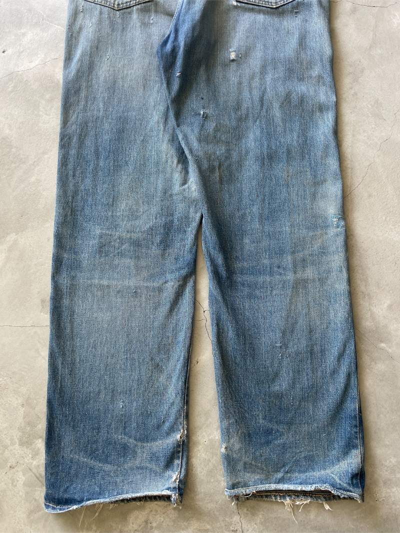 Schizophrenic Repaired J.C. Penney Ranch Craft Denim Jeans - 60s - 36"