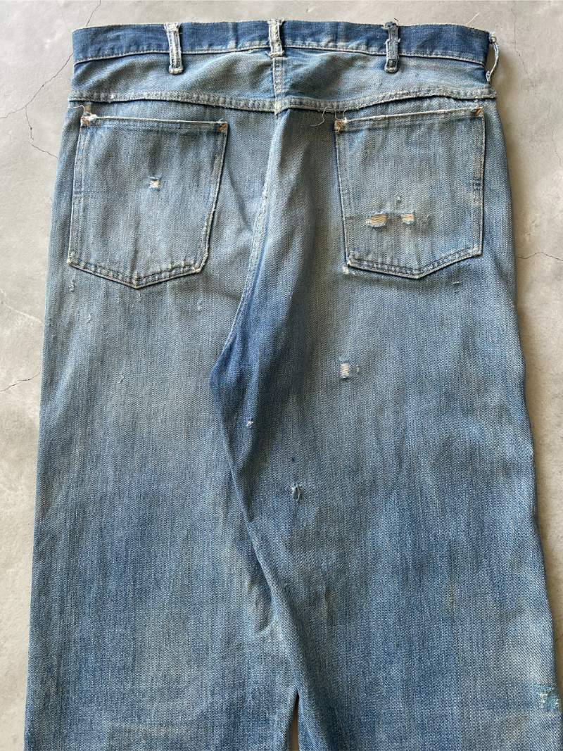 Schizophrenic Repaired J.C. Penney Ranch Craft Denim Jeans - 60s - 36"