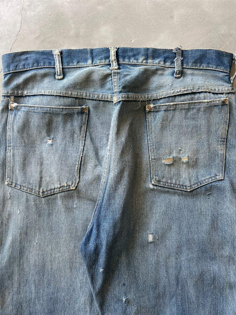 Schizophrenic Repaired J.C. Penney Ranch Craft Denim Jeans - 60s - 36"