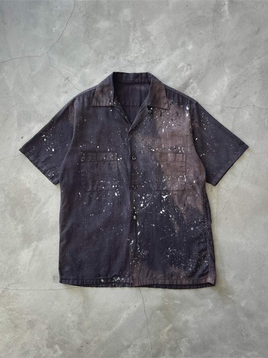 Black Linen Button Down Shirt - M