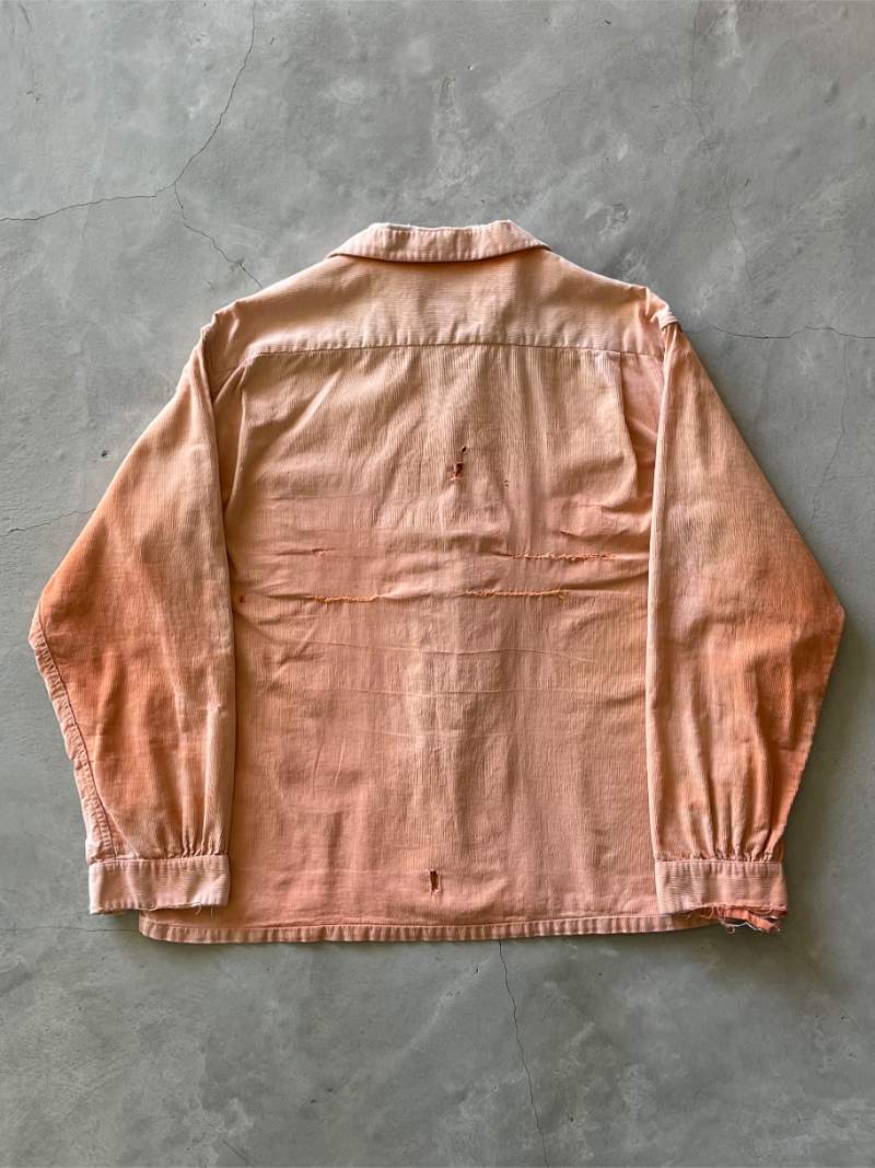 Orange Corduroy Button Down Shirt - XL