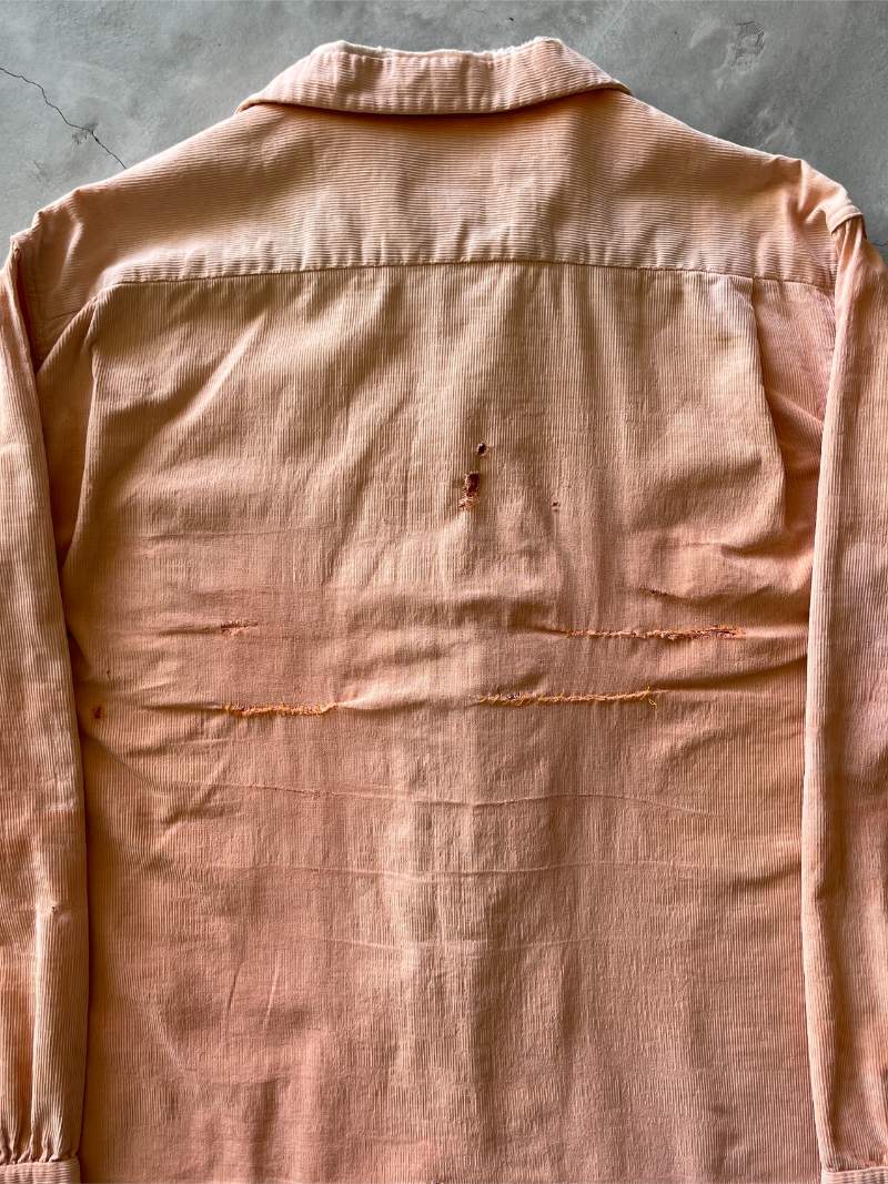 Orange Corduroy Button Down Shirt - XL