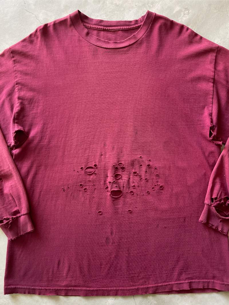 Thrashed Maroon Long Sleeve Shirt - XXL