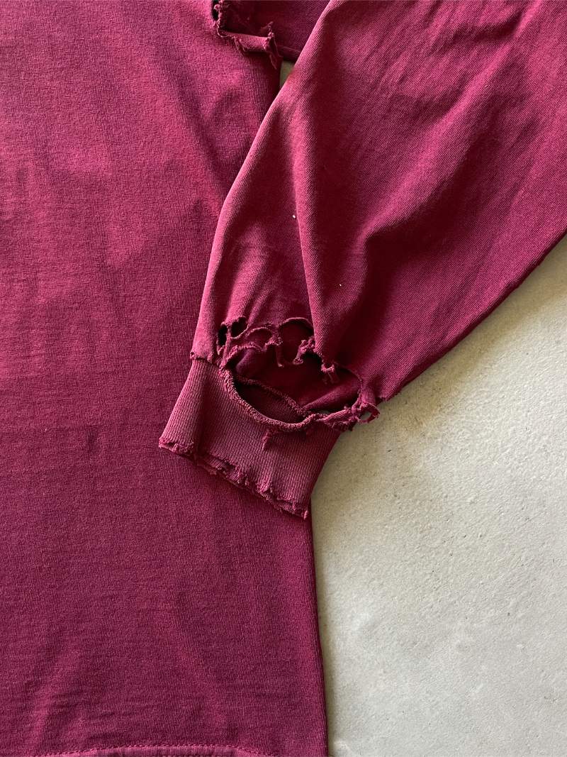 Thrashed Maroon Long Sleeve Shirt - XXL