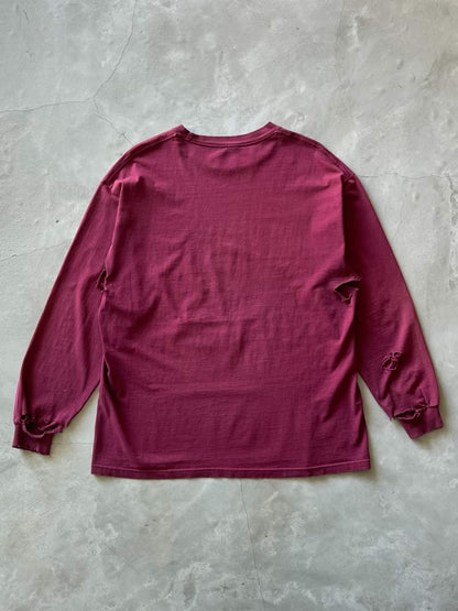 Thrashed Maroon Long Sleeve Shirt - XXL