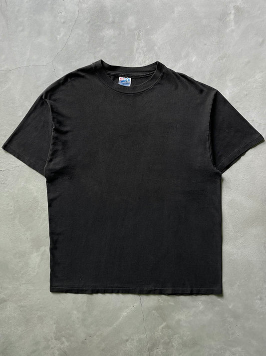 Lightly Sun Faded Blank Black T-Shirt - 90s - XL