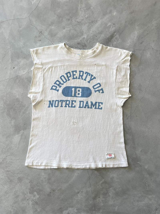 Champion Blue Bar Cut-Off Jersey - 80s - M