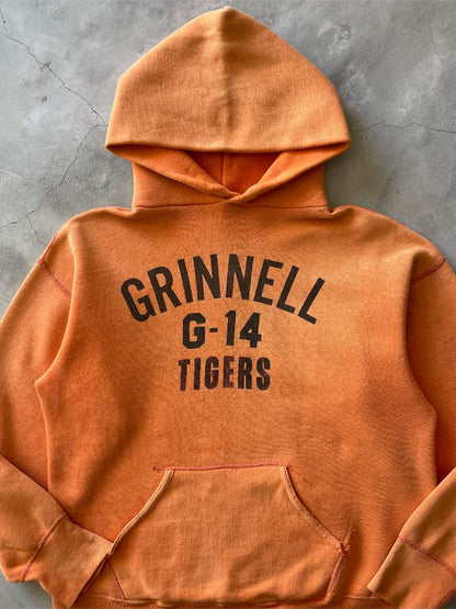 Faded Orange Grinnell Tigers Hoodie - M