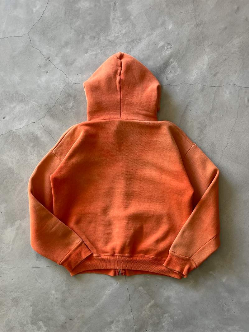 Faded Orange Zip-Up Hoodie - XS