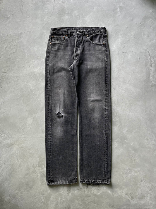 Sun Faded Black Levi's 501 Denim Jeans - 90s - 32.5"