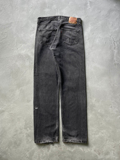 Sun Faded Black Levi's 501 Denim Jeans - 90s - 32.5"