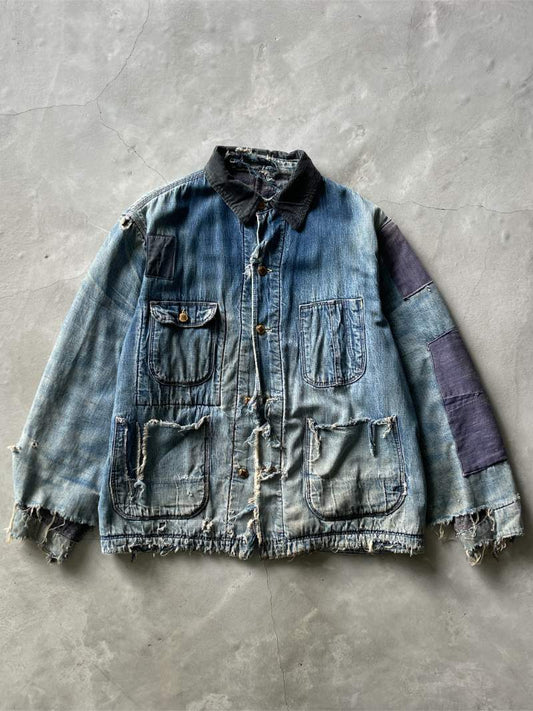 Thrashed Denim Chore Coat - L