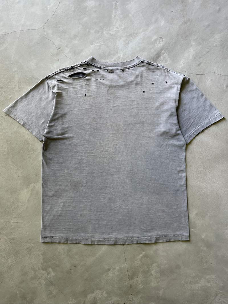 Super Sun Faded Black & Distressed World Jungle T-Shirt - 90s - XL