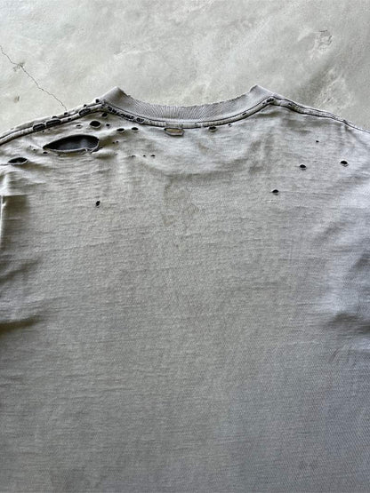 Super Sun Faded Black & Distressed World Jungle T-Shirt - 90s - XL