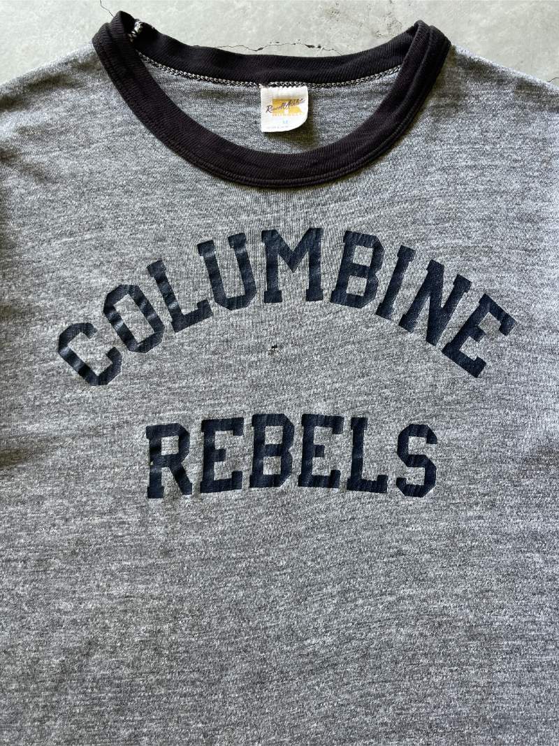 Dark Heather Grey Columbine Rebels Ringer T-Shirt - 70s/80s - M