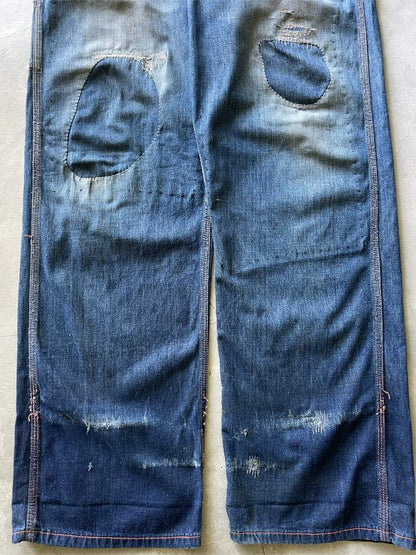 Repaired N&W Denim Carpenter Pants - 50s - 36"