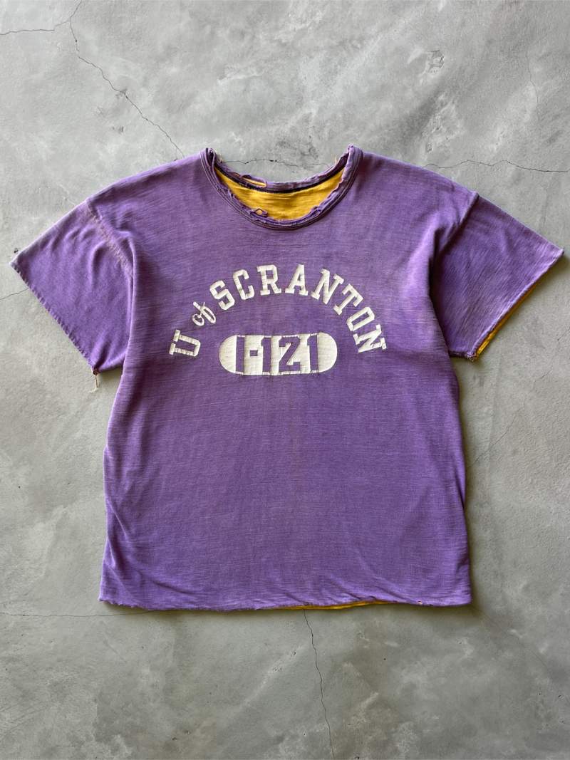 Sun Faded Purple University of Scranton Double Layer T-Shirt - 50s - S/M