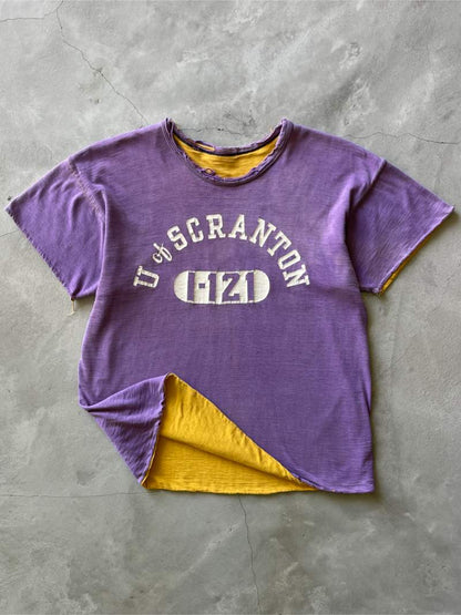 Sun Faded Purple University of Scranton Double Layer T-Shirt - 50s - S/M