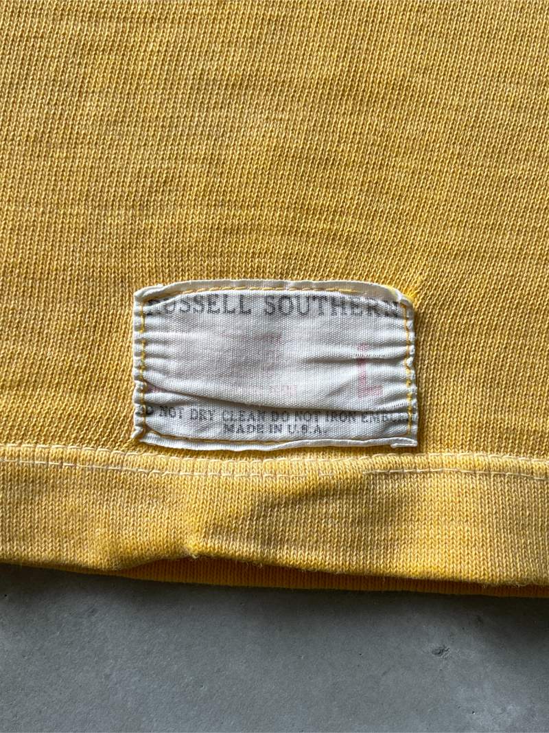 Extremely Sun Faded Yellow Russell Southern Jersey Shirt - 60s - XL