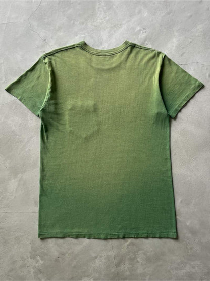 Sun Faded Forest Green Blank Pocket T-Shirt - 80s/90s - L/XL