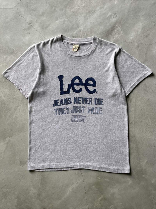 Grey Lee Jeans Never Die T-Shirt - 80s - M