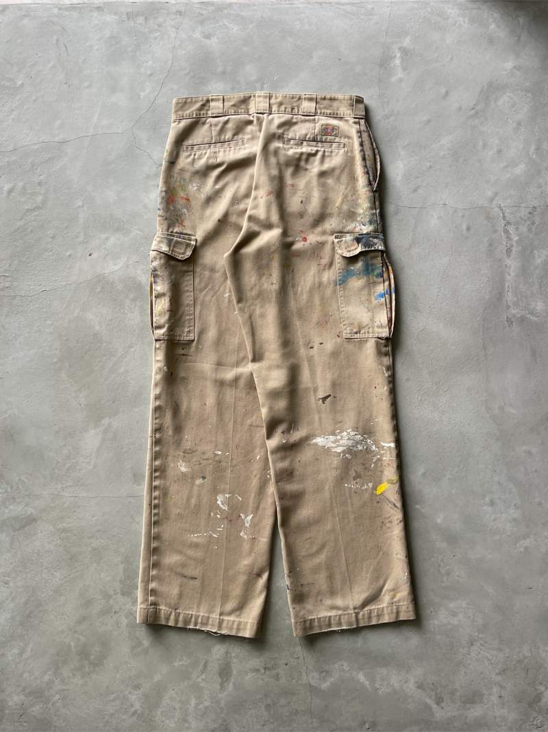 Painted Tan Dickies Cargo Pants - 34"