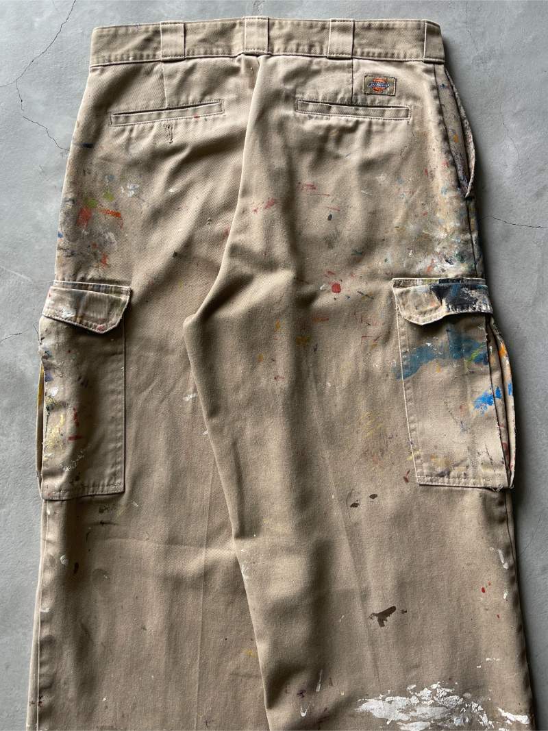 Painted Tan Dickies Cargo Pants - 34"