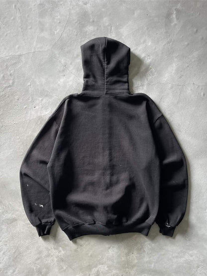 Black Russell Zip-Up Hoodie - M