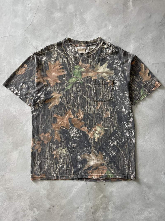 Distressed Real Tree Camouflage T-Shirt - L