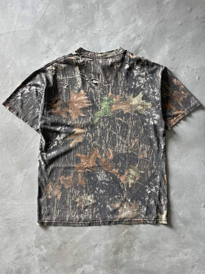 Distressed Real Tree Camouflage T-Shirt - L