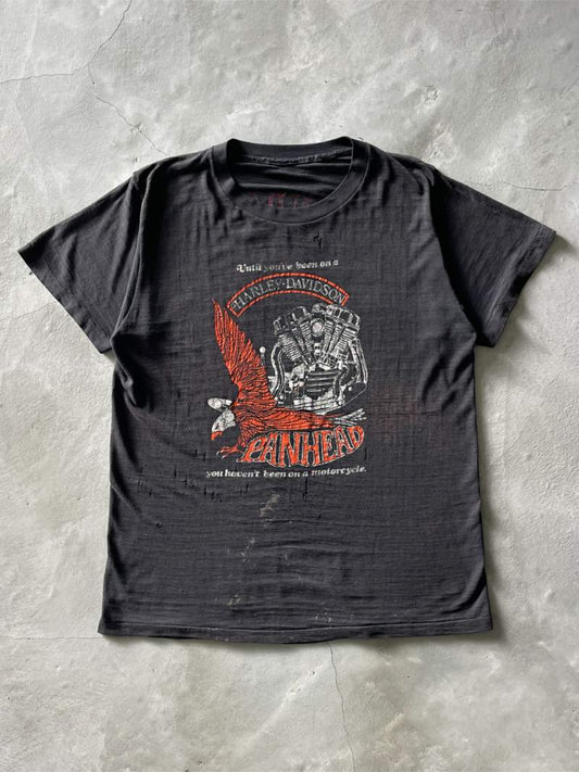 Panhead Harley Davidson T-Shirt - 70s - S