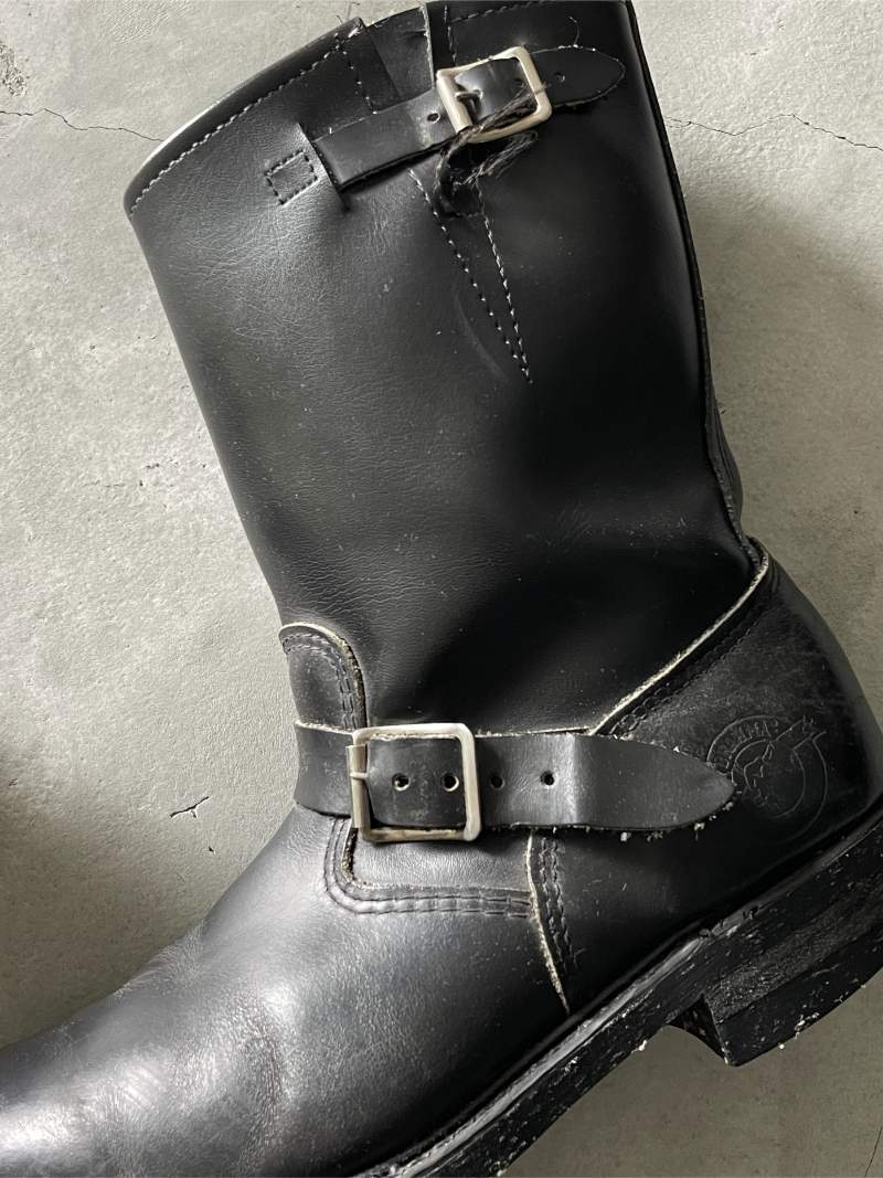 Black Oiled Leather Engineer Boots - 10.5