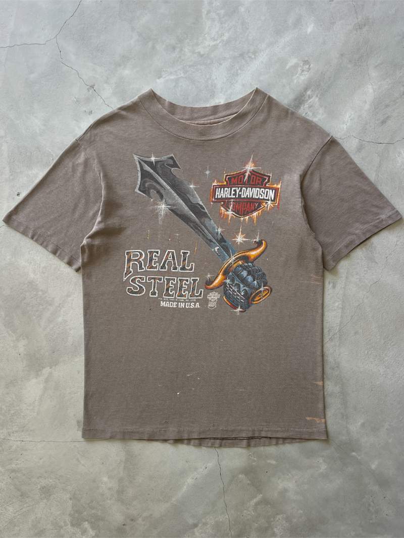 Real Steel Harley Davidson T-Shirt - 80s - S/M