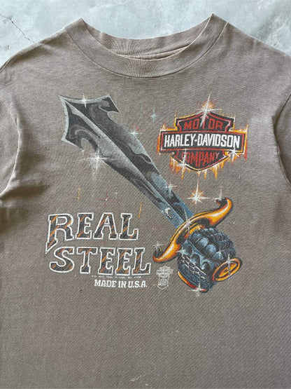 Real Steel Harley Davidson T-Shirt - 80s - S/M