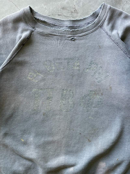 Sun Faded Grey/Blue Pi Beta Phi Cut-Off Sweatshirt - 50s/60s - XL/XXL