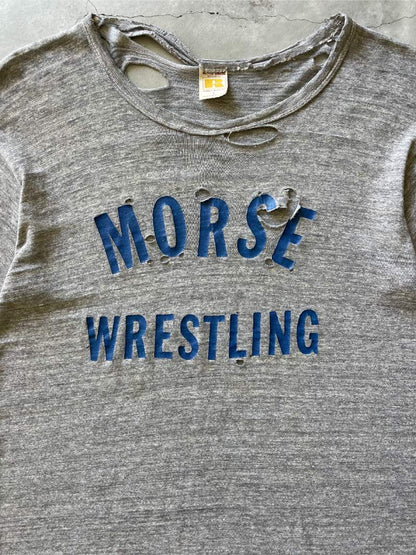 Thrashed Morse Wrestling T-Shirt - 60s/70s - L