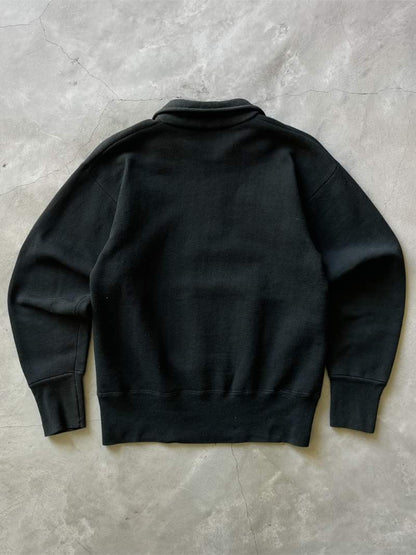 Black Penney's Quarter Zip Sweatshirt - 50s/60s - S