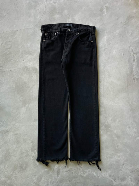 Over Dyed Cut-Off Black Levi's Denim Jeans - 00s - 35"